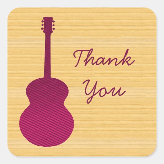 Stickers Merci de guitare rose (Devant)