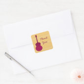 Stickers Merci de guitare rose (Enveloppe)