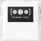 Stickers Merci de jeu de dés D20 noir (Sac)