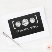 Stickers Merci de jeu de dés D20 noir (Enveloppe)