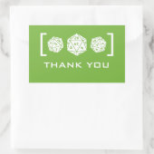 Stickers Merci de jeu de dés D20 Vert (Sac)