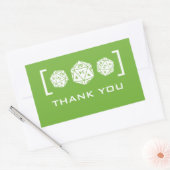 Stickers Merci de jeu de dés D20 Vert (Enveloppe)