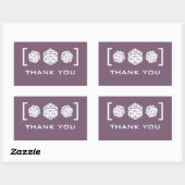 Stickers Merci de jeu de dés D20 violet (Feuille)