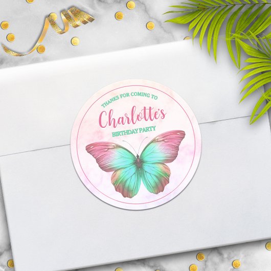 Stickers Merci de la fête des papillons