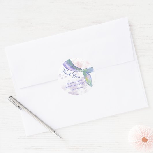 Stickers Merci de la queue de sirène mûre d'aquare (Enveloppe)