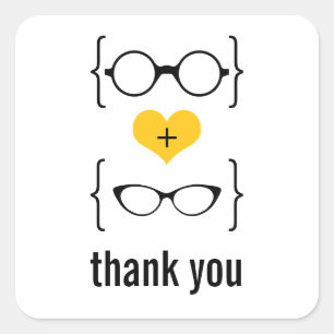 Stickers Merci de lunettes Geeky Jaune