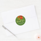 Stickers Merci de mariage Fleurs rouges automne (Enveloppe)
