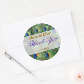 Stickers Merci de mariage Peacock (Enveloppe)