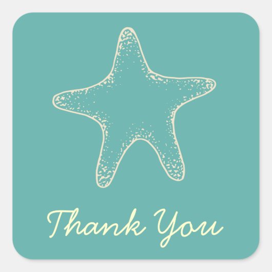 Stickers Merci de mariage Starfish Beach (Devant)