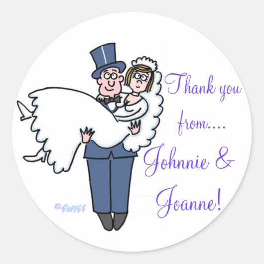 Stickers Merci de mariée mignonne (Devant)