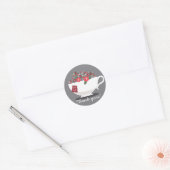 Stickers Merci de monogramme de corail (Enveloppe)
