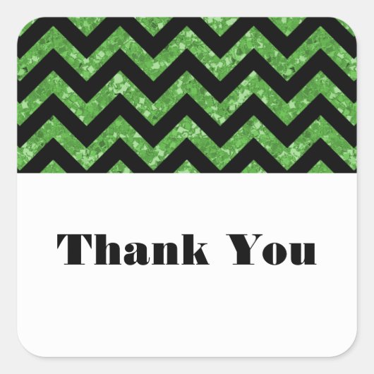 Stickers Merci de Parties scintillant vert Chevron (Devant)
