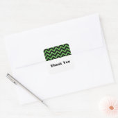 Stickers Merci de Parties scintillant vert Chevron (Enveloppe)