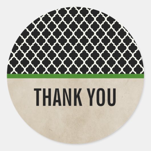 Stickers Merci de Quatrefoil Green Chic (Devant)