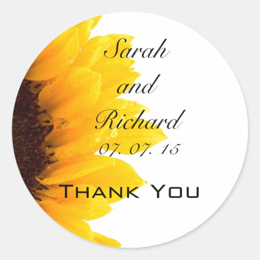 Stickers Merci de tournesol Favoriser le mariage (Devant)