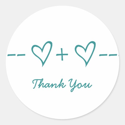 Stickers Merci d'équation cardiaque turquoise (Devant)