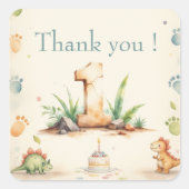 Stickers Merci Dinosaur 1er Anniversaire (Devant)