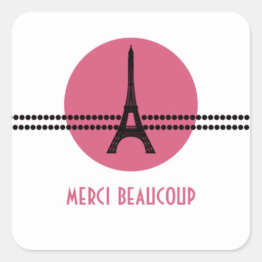 Stickers Merci Doigts Parisiens, Rose (Devant)
