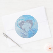 Stickers Merci Dolphin Mariage Favoriser (Enveloppe)
