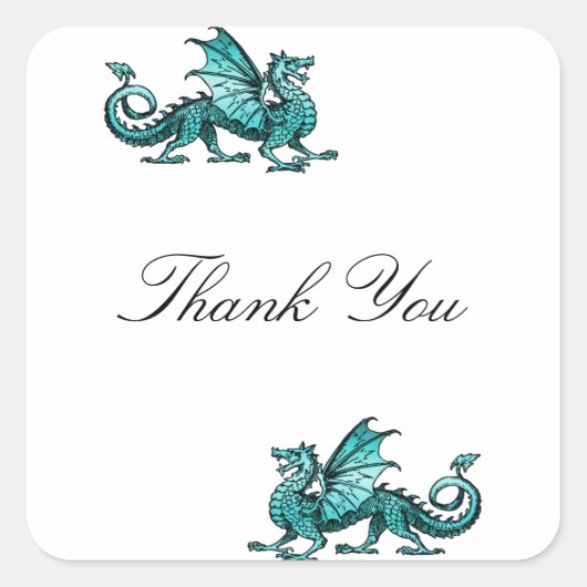 Stickers Merci Dragon turquoises (Devant)
