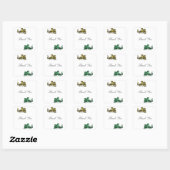 Stickers Merci Dragon Vert Or (Feuille)