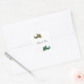 Stickers Merci Dragon Vert Or (Enveloppe)