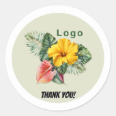 Stickers Merci du logo de la société ronde (Devant)