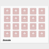 Stickers Merci Dusty Rose Fleur de Lis (Feuille)