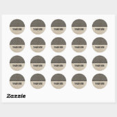 Stickers Merci Ebony Chic Chevron (Feuille)