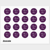 Stickers Merci élégant en violet (Feuille)