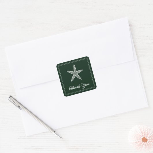 Stickers Merci Emerald Green Starfish (Enveloppe)