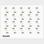 Stickers Merci en argent or (Feuille)