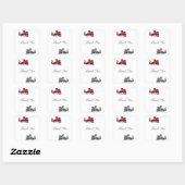 Stickers Merci en argent rouge (Feuille)