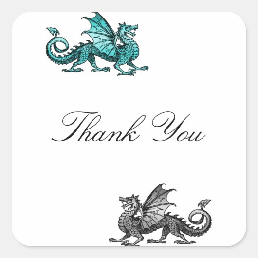 Stickers Merci en argent turquoise (Devant)