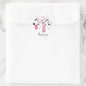 Stickers Merci en bocal rose chaud (Sac)