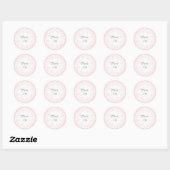 Stickers Merci en dentelle rose (Feuille)