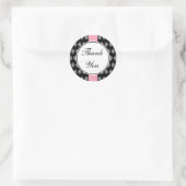 Stickers Merci en dentelle rose et noire (Sac)