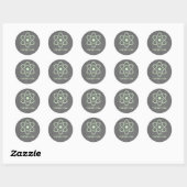 Stickers Merci en tableau noir atomique vert (Feuille)
