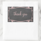 Stickers Merci en tableau rose (Sac)