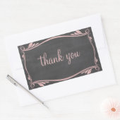 Stickers Merci en tableau rose (Enveloppe)