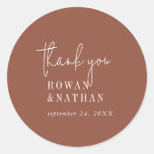 Stickers Merci en terre cuite chic moderne (Devant)