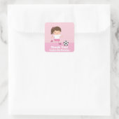 Stickers Merci Fille de Football Rose (Sac)