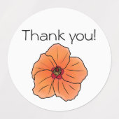 Stickers "Merci" floral 3 modèles de fleurs (Design 2)