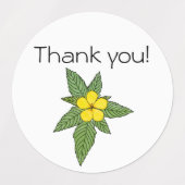 Stickers "Merci" floral 3 modèles de fleurs (Design 1)