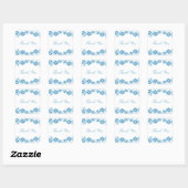 Stickers Merci Floral Bleu Simple (Feuille)