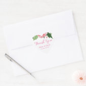 Stickers Merci Floral Rose Favoriser Mariage (Enveloppe)