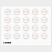 Stickers Merci Floral Rose Favoriser Mariage (Feuille)