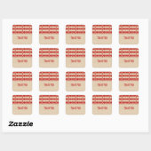 Stickers Merci frontière Art déco rouge (Feuille)