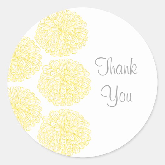Stickers Merci frontière Zinnia, Jaune (Devant)