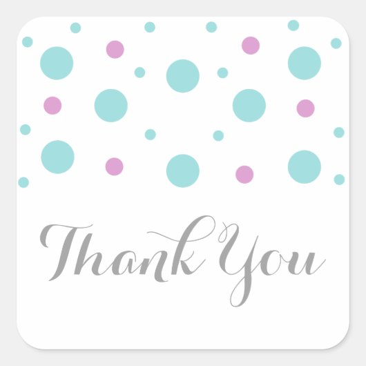 Stickers Merci Fuchsia Confetti Turquoise (Devant)